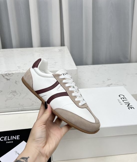 Celine Casual Suede Leather Lace Up Low Top Sneakers