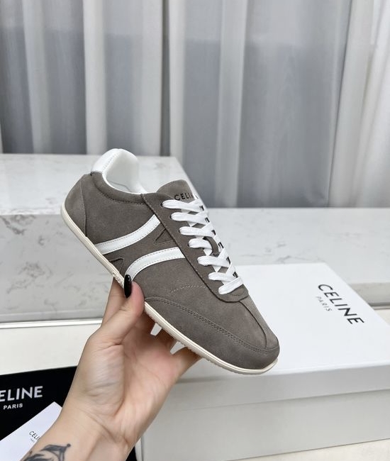 Celine Casual Suede Leather Lace Up Low Top Sneakers