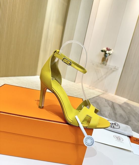 Hermes High Heel Premium Leather Pumps with Leather Sole