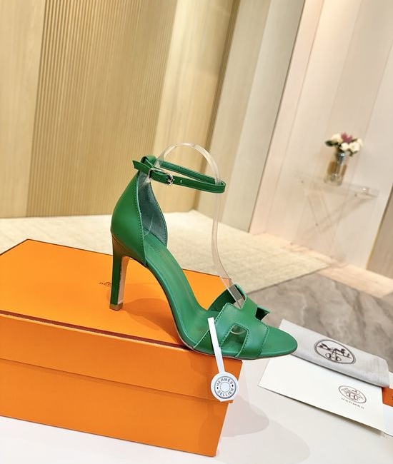 Hermes High Heel Premium Leather Pumps with Leather Sole