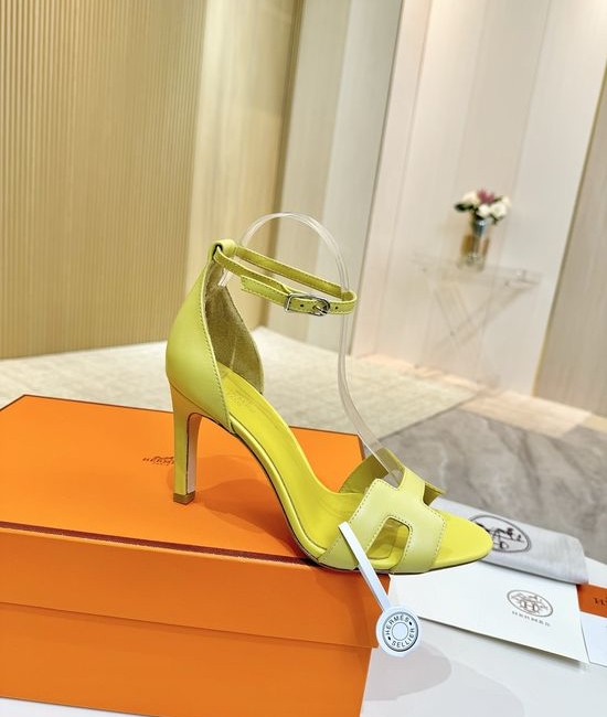 Hermes High Heel Premium Leather Pumps with Leather Sole