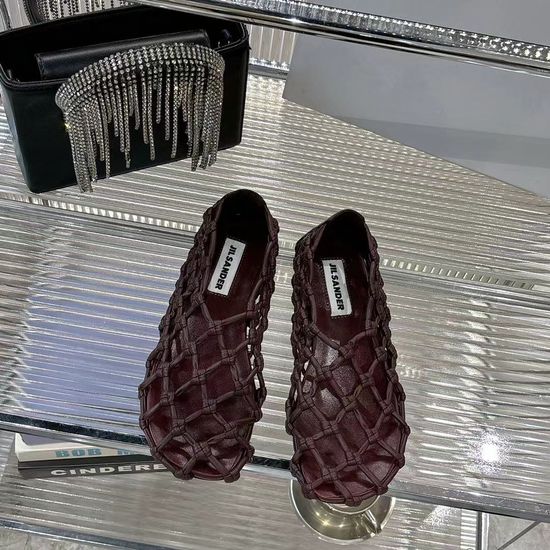 Jil Sanders Pointed Toe Woven Strap High Heel Sandals