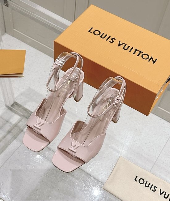 Louis Vuitton LV Patent Leather Dress Sandals with Elegant Buckle Detail