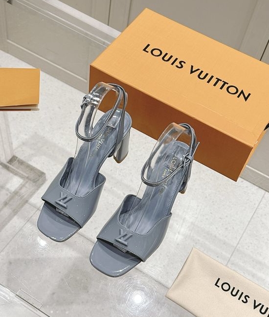 Louis Vuitton LV Patent Leather Dress Sandals with Elegant Buckle Detail