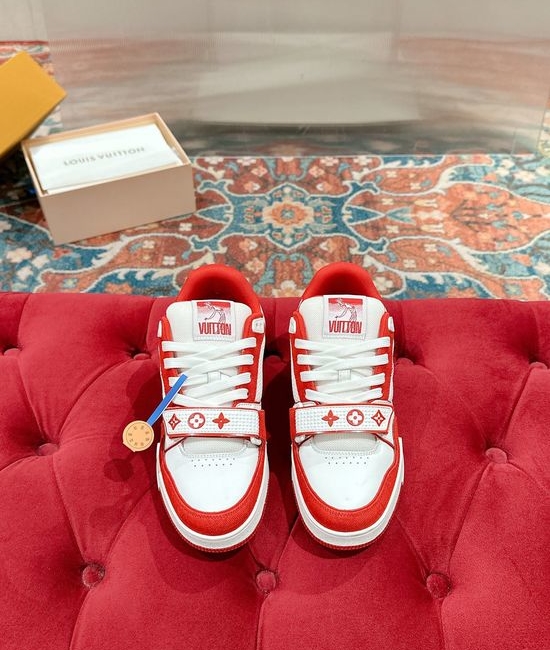 Louis Vuitton LV Perforated Leather Casual Skateboarding Retro Sneakers