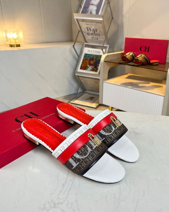 Hermes Genuine Cowhide Comfortable Flat Slide Sandals