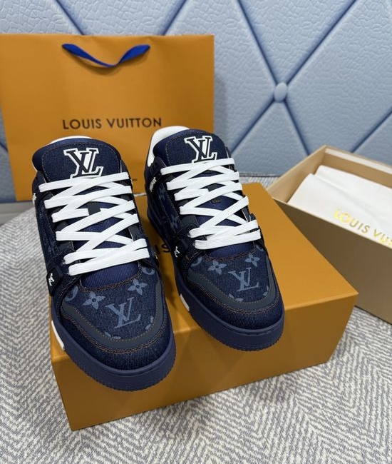Louis Vuitton LV Premium Leather Sneakers with Anti-slip Sole