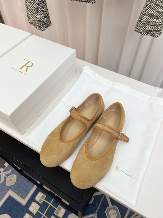 The Row Minimalist Leather Ballet Flats with Soft Soles