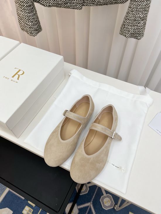The Row Minimalist Leather Ballet Flats with Soft Soles