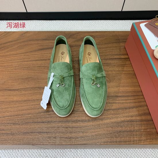 Loro Piana Suede Loafers Hand-Stitched Leather Sole Lined Shoes