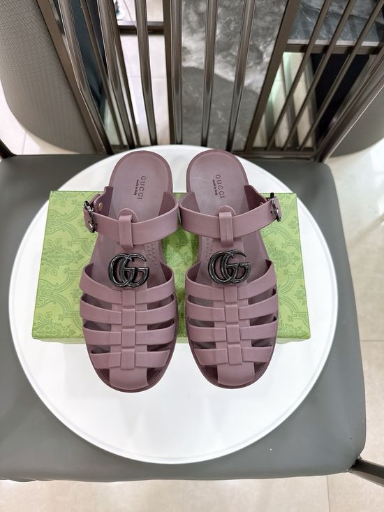 Gucci Half-open Translucent TPU Jelly Sandals Fine Workmanship