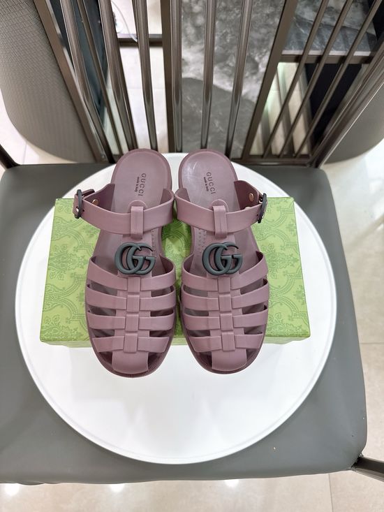 Gucci Half-open Translucent TPU Jelly Sandals Fine Workmanship