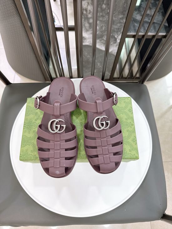 Gucci Half-open Translucent TPU Jelly Sandals Fine Workmanship