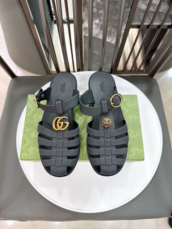 Gucci Half-open Translucent TPU Jelly Sandals Fine Workmanship