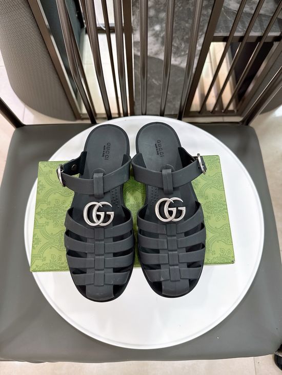 Gucci Half-open Translucent TPU Jelly Sandals Fine Workmanship