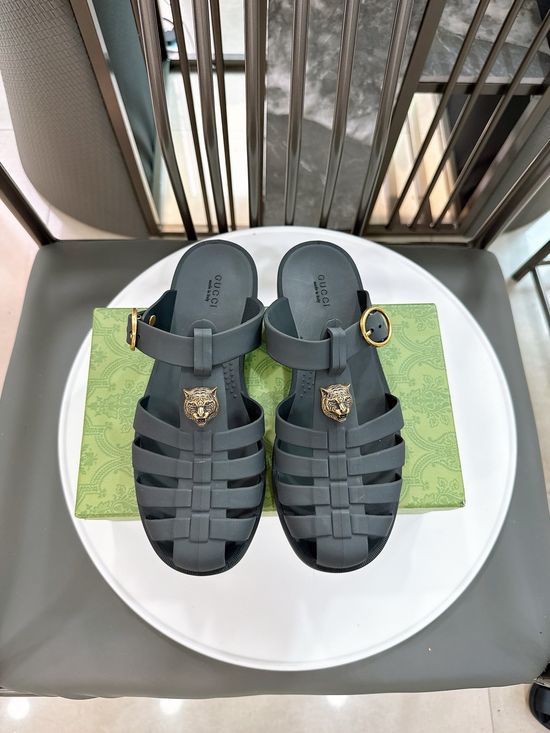 Gucci Half-open Translucent TPU Jelly Sandals Fine Workmanship