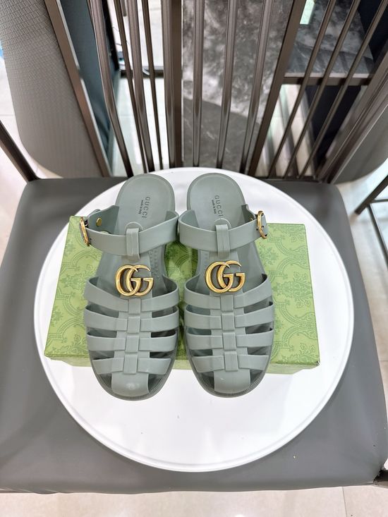 Gucci Half-open Translucent TPU Jelly Sandals Fine Workmanship
