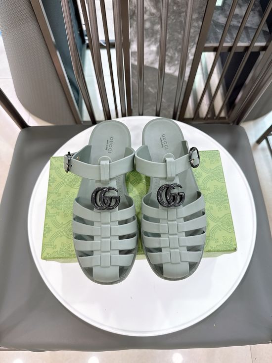 Gucci Half-open Translucent TPU Jelly Sandals Fine Workmanship