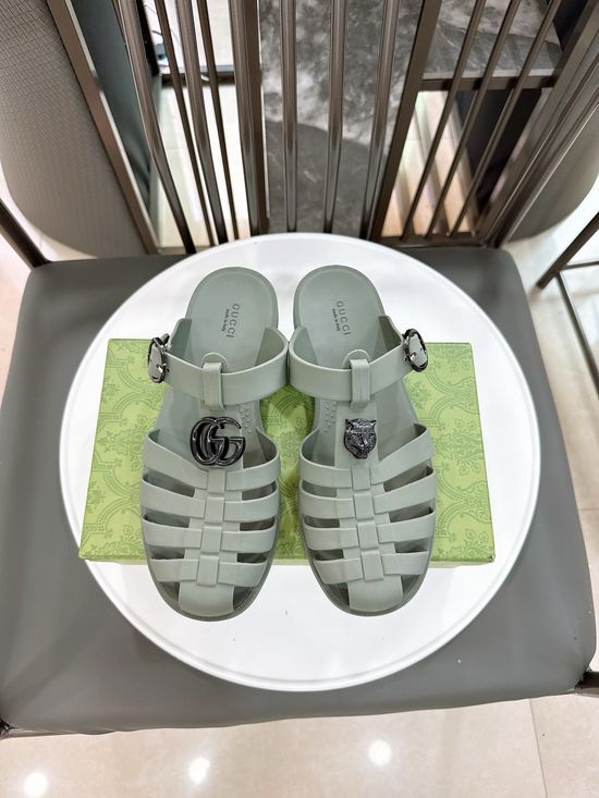 Gucci Half-open Translucent TPU Jelly Sandals Fine Workmanship