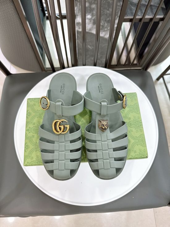 Gucci Half-open Translucent TPU Jelly Sandals Fine Workmanship
