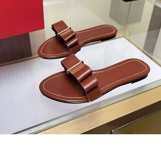 Hermes Cowhide Flat Slide Sandals Sheepskin Lining Rubber Sole