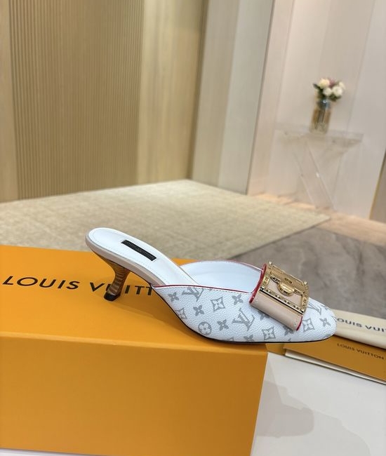 Louis Vuitton LV Mid Heel Leather Sandals Premium Soft Lining Durable Leather Sole