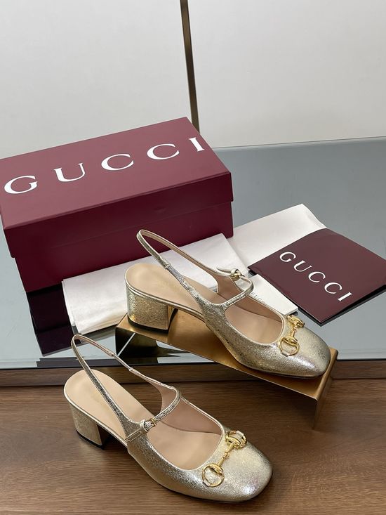Gucci Horsebit Decor Chunky Heel Ankle Strap Mary Jane Shoes