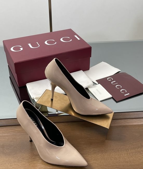 Gucci Pointed Toe Stiletto Pumps Premium Leather Lining