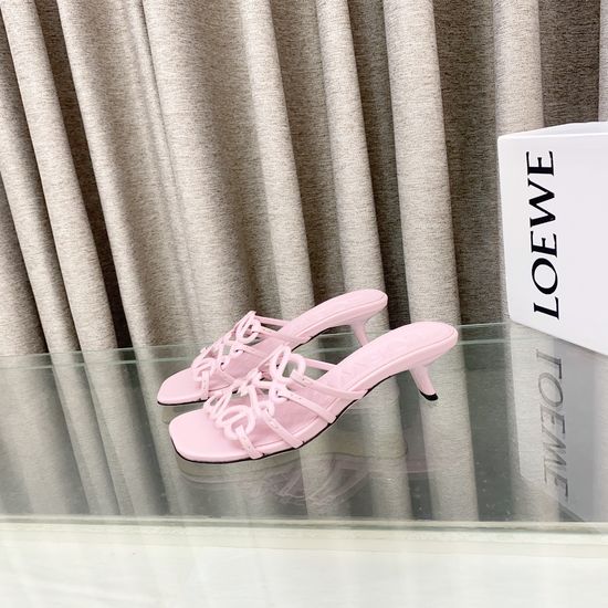 Loewe Elegant Cut-out Slip-on Sandals with Leather Sole