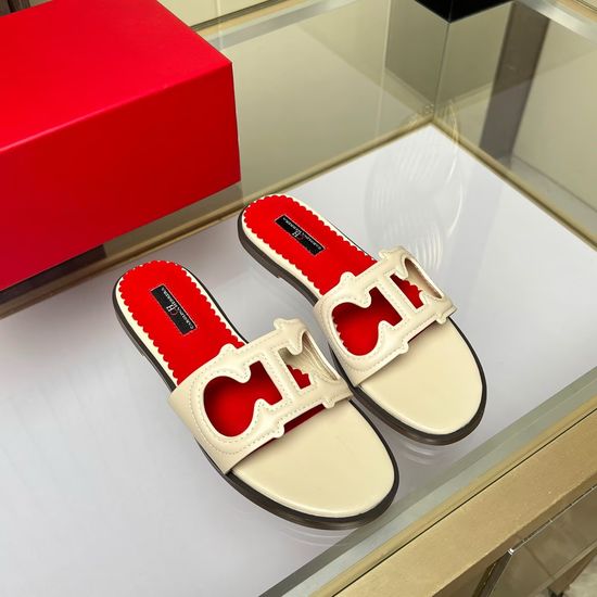 Hermes Genuine Cowhide Comfortable Flat Slide Sandals