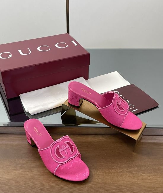 Gucci Hollow Out Canvas Open Toe Comfortable Slippers
