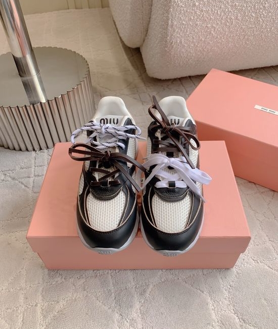 Miu Miu Vintage Chunky Sneakers Thick Sole Comfortable Versatile Daily Shoes