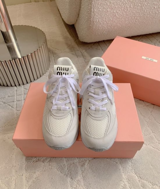 Miu Miu Vintage Chunky Sneakers Thick Sole Comfortable Versatile Daily Shoes