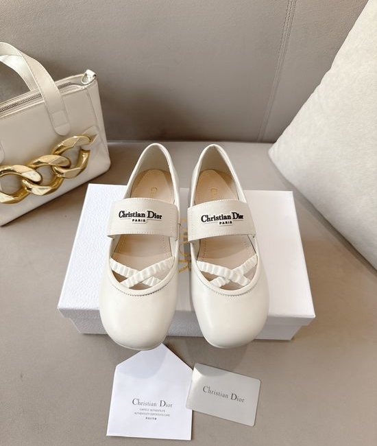 Christian Dior CD Premium Leather Silk Upper Ballet Flats Soft Lining