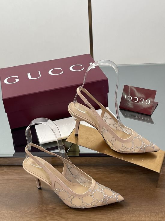 Gucci Rhinestone Embellished Stiletto Heel Dress Sandals