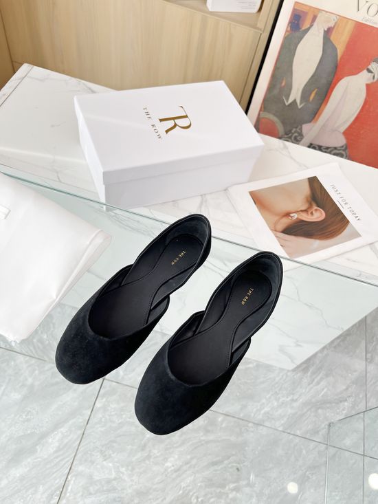 The Row Vintage Style Leather Mules Soft Comfortable Slip On Shoes