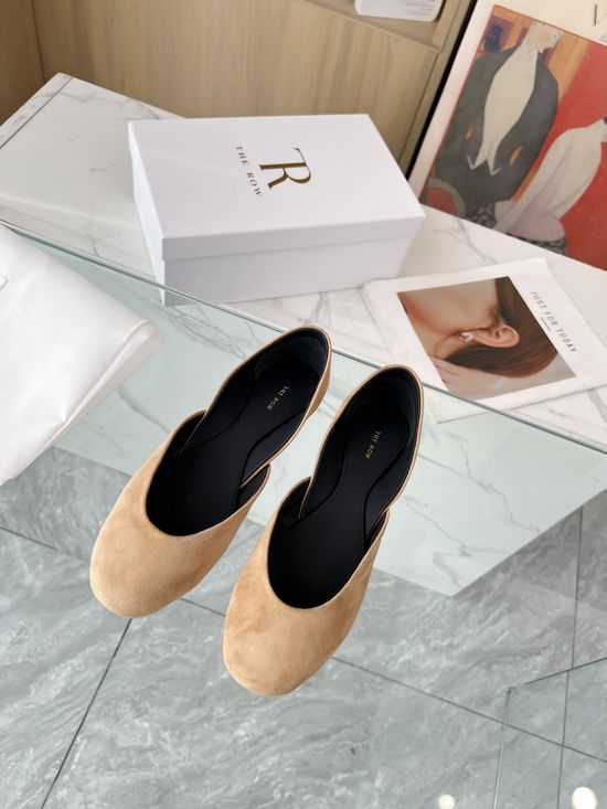 The Row Vintage Style Leather Mules Soft Comfortable Slip On Shoes