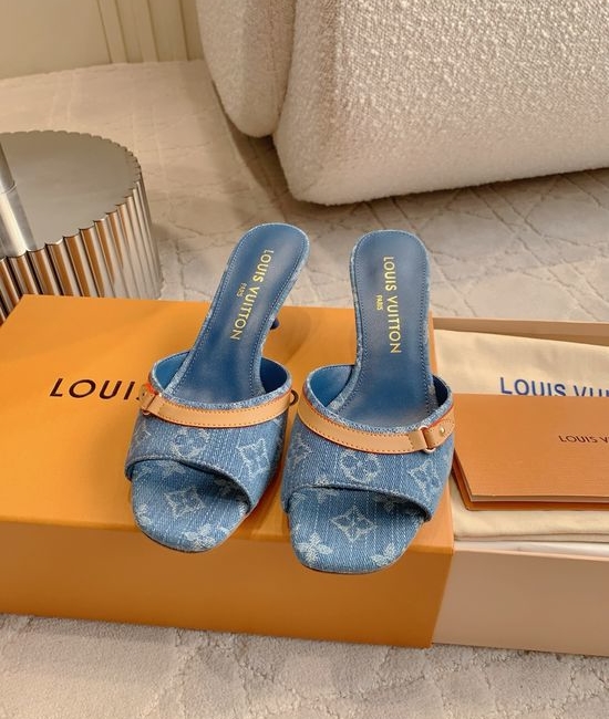 Louis Vuitton LV Patterned Low Heel Mules Soft Lining Non-slip Sole