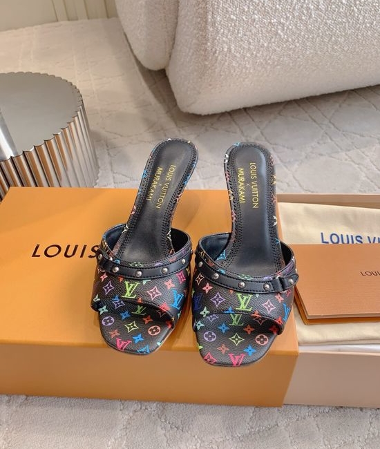 Louis Vuitton LV Patterned Low Heel Mules Soft Lining Non-slip Sole