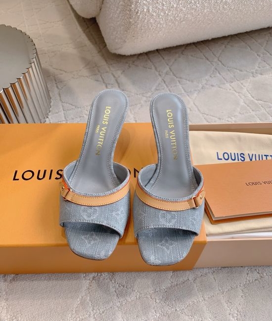 Louis Vuitton LV Patterned Low Heel Mules Soft Lining Non-slip Sole