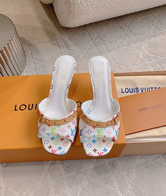 Louis Vuitton LV Patterned Low Heel Mules Soft Lining Non-slip Sole