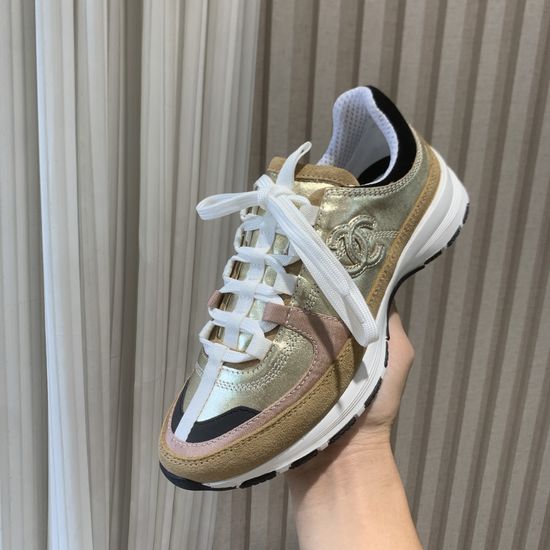 Chanel Classic Casual Leather Sneakers With Non-slip Sole