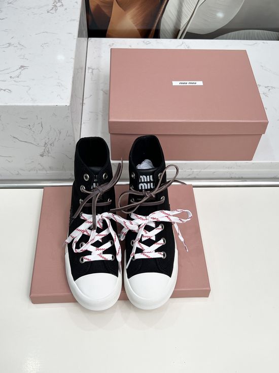 Miu Miu Classic Black and White Soft Short Ankle Boots