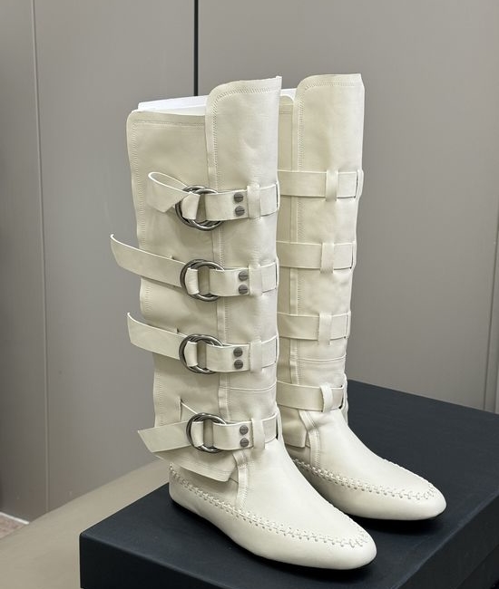 Ann Demeulemeester Elegant Cowhide Tall Boots with Buckle Detail