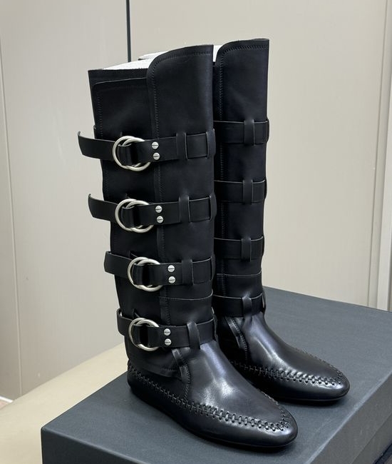Ann Demeulemeester Elegant Cowhide Tall Boots with Buckle Detail
