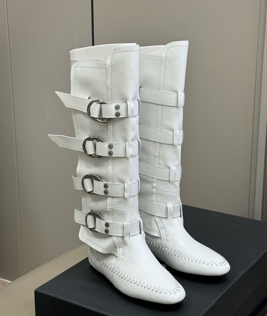 Ann Demeulemeester Elegant Cowhide Tall Boots with Buckle Detail