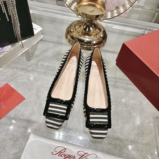 Roger Viver Leather Sandals with Signature Buckle and Low Heel