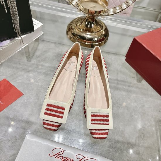 Roger Viver Leather Sandals with Signature Buckle and Low Heel