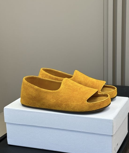 The Row Genuine Leather Comfortable Open Toe Slide Sandals