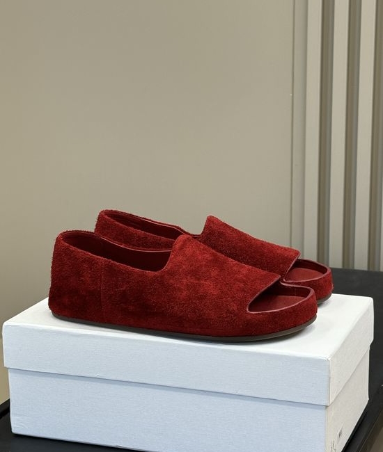 The Row Genuine Leather Comfortable Open Toe Slide Sandals